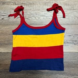 Vintage 70s tie strap crop tank top
